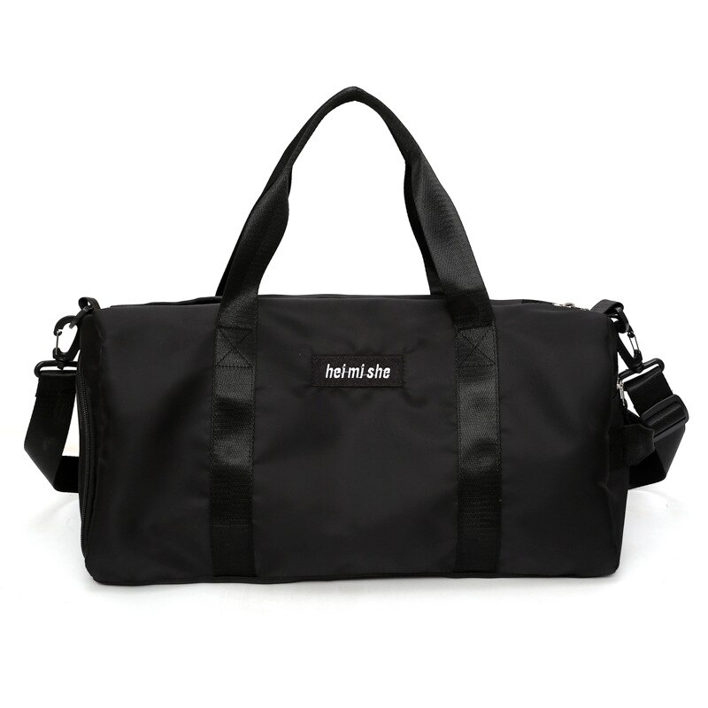 Pink Gym Bag Women Wet Dry Clothes Duffle Bag Crossbody Fitness Travel Sports Gym Yoga Bags with Shoes Compartment: Black Color