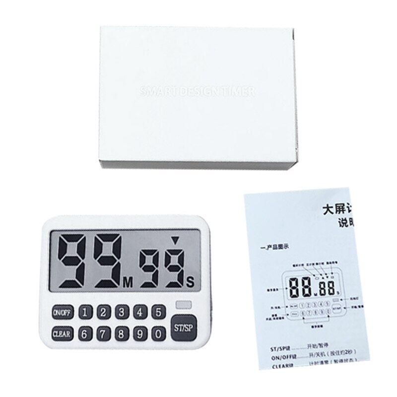 Digital Kitchen Timer Magnetic Countdown Up Cooking Timer Clock with Magnet Back &amp; Clip Loud Alarm Large Display Min