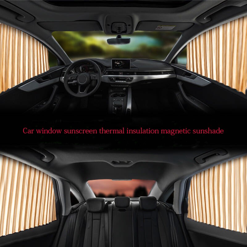 Bil sidevindue solskærme universelle solskærme bilspor magnet solgardin vindue solcreme termisk isolering magnetisk solskærm: Guld 4 stk
