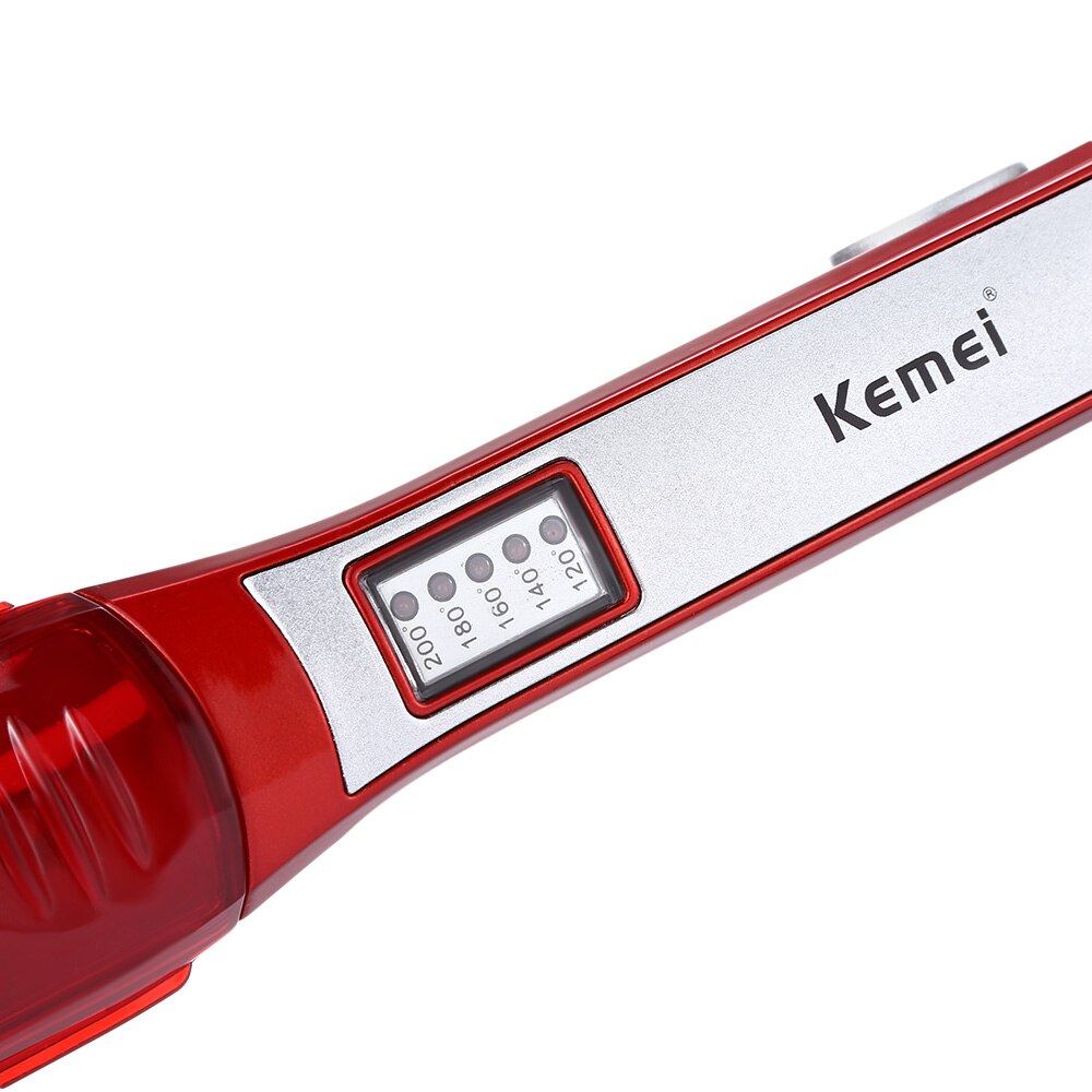 Kemei KM-3011 – fer à lisser en céramique, outil de coiffure hydratant à la vapeur rouge