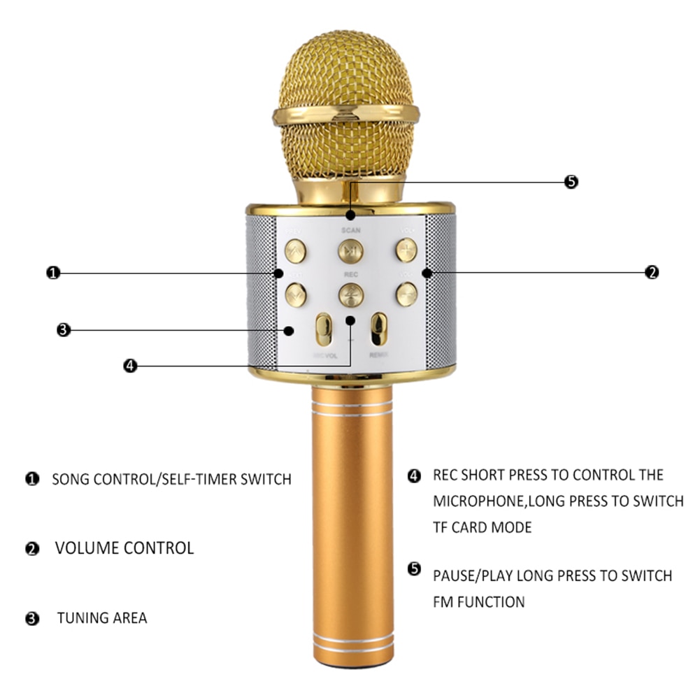 Wireless Bluetooth Karaoke KTV Music Singing Microphone Speaker Home Party Mic Караоке For Music Playing Singing Speaker Player