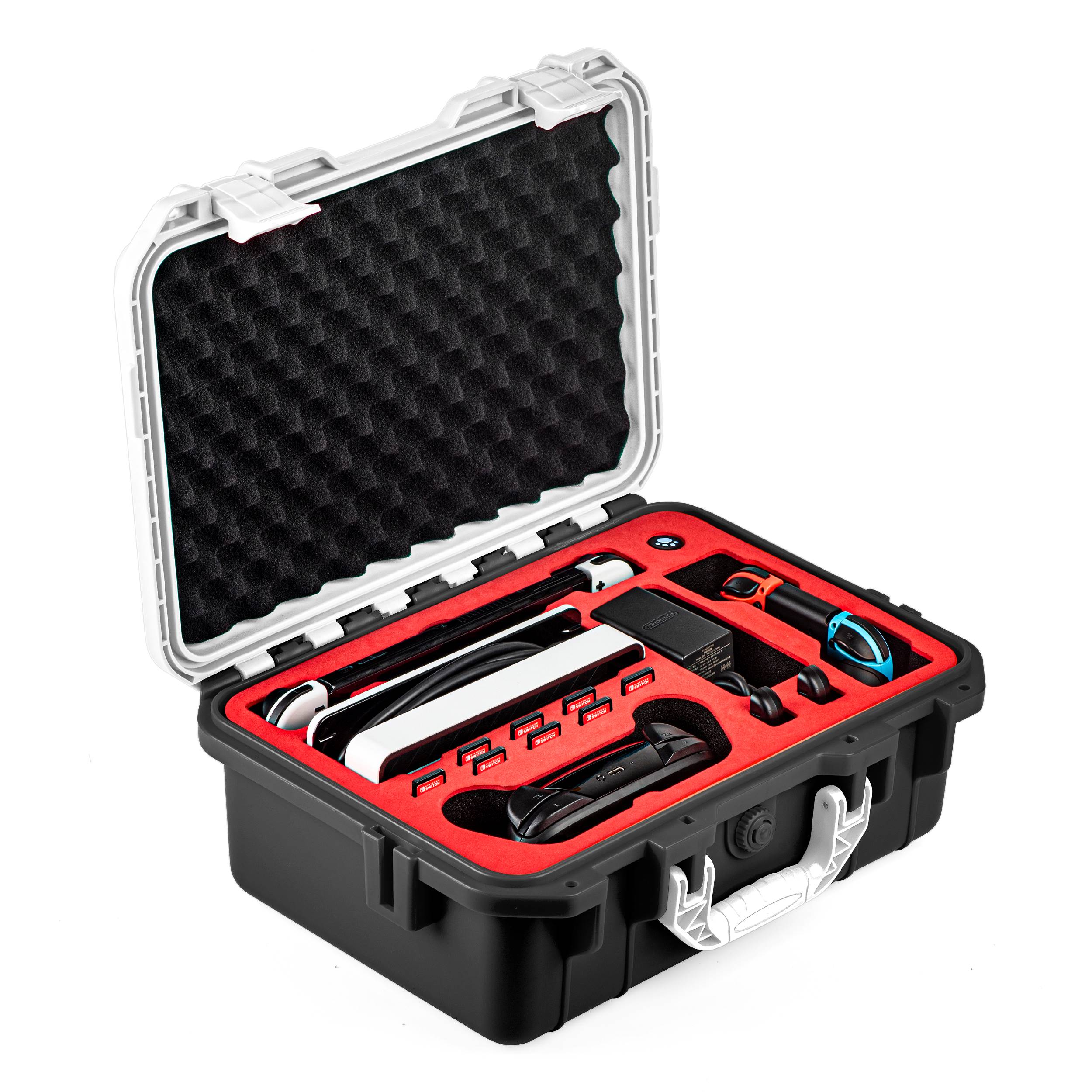 Nintendo switch oled carrying case hard shell travel case ns switch oled waterproof protective case accessory storage box: Carrying case 3