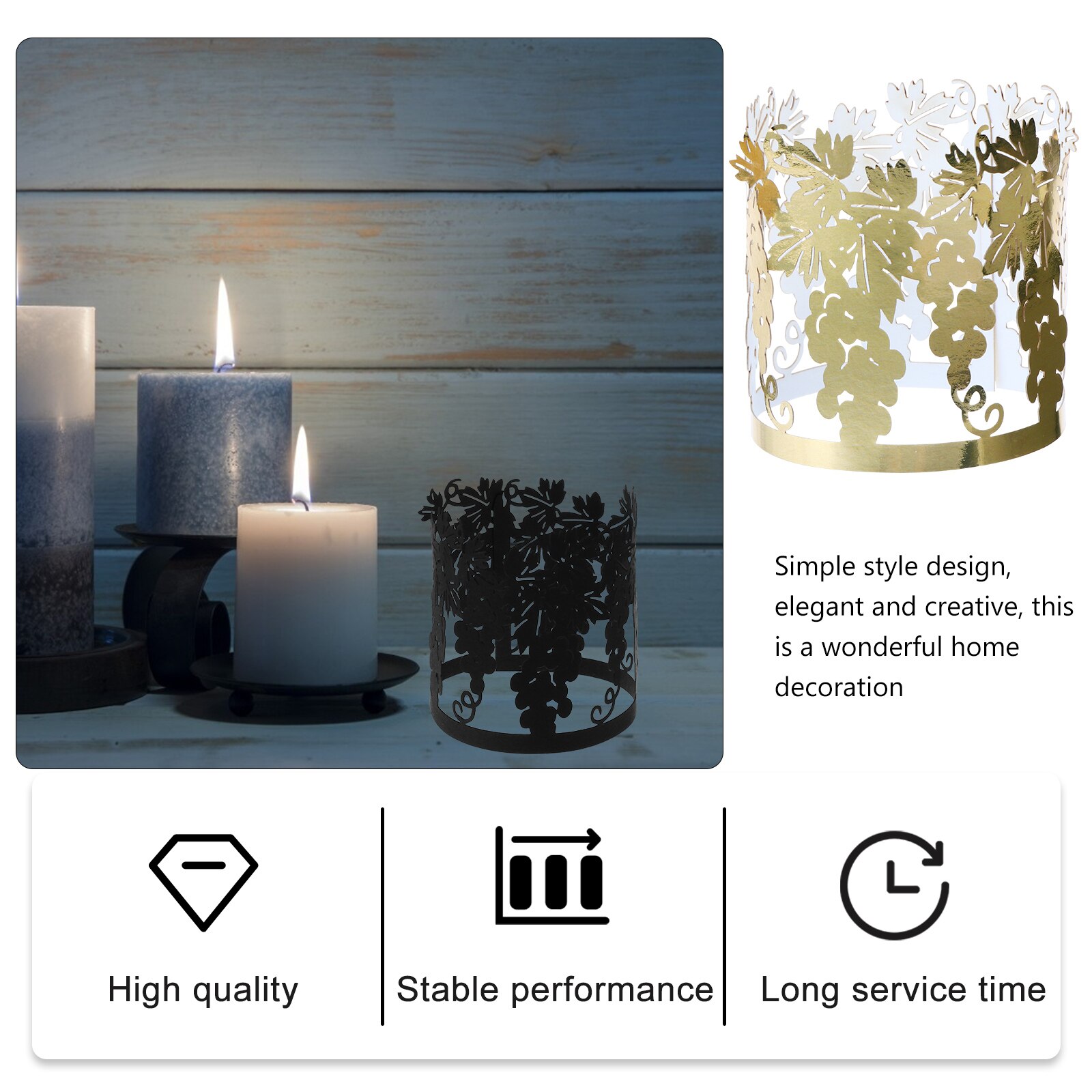 50pcs Candle Wraps Decorative Light Shades Black Cylindrical Lamp Enclosures