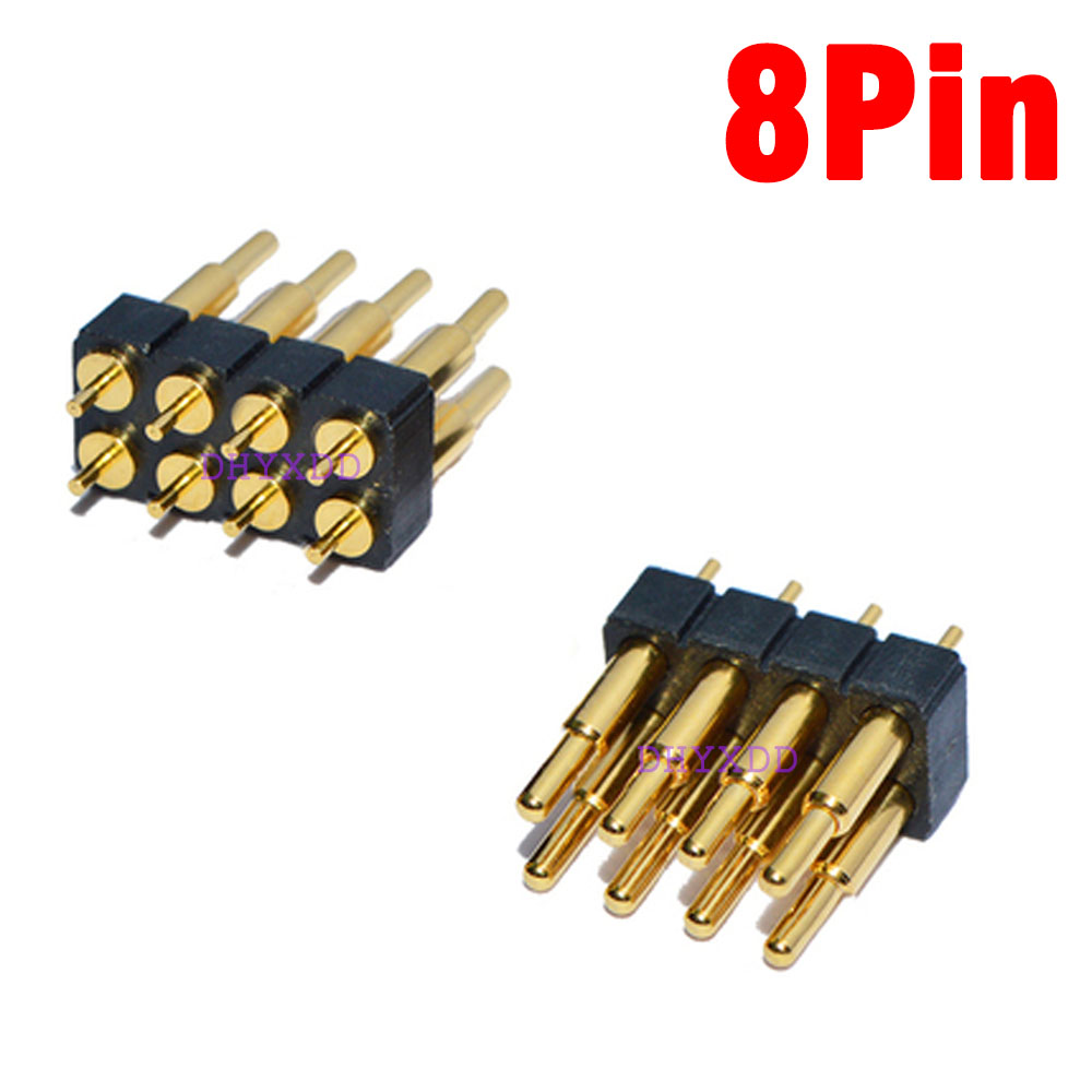 1pcs Male Spring Loaded Pogo Pin Connector 4 6 8 10 12 14 16 20 Pin Dual Row Surface Mount SMT DIP Height 7.0mm Pitch 2.54 mm: WHITE