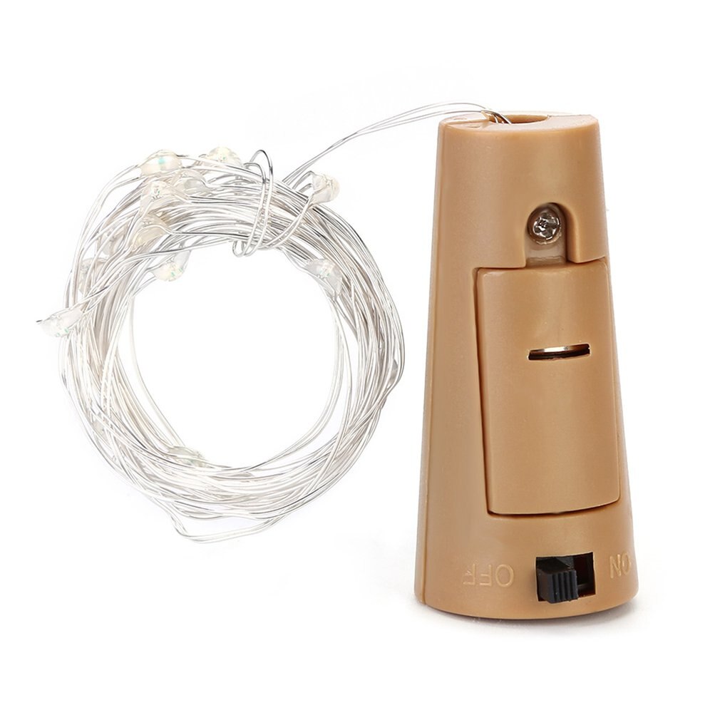 Tapón de botella de vino alimentada por energía Solar, 2 metros, 20 luces LED de cadena en forma de corcho, Lámpara decorativa de jardín para fiestas de Navidad