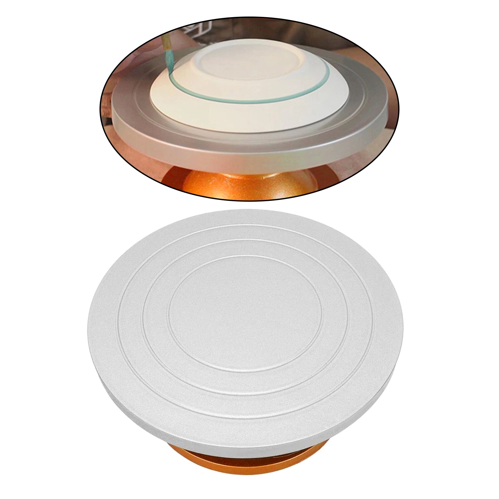 Pottery Wheel 360° Rotating Swivel Stand Turntable Clay Turntable Ceramic Pottery Sculpture Tool for Small Items Craft Products: Gold