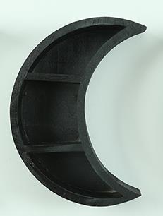 Estante de Luna Triple de madera para decoración de pared, estante de madera de fase lunar, estante de aceite esencial de luna creciente, Estilo bohemio: big moon