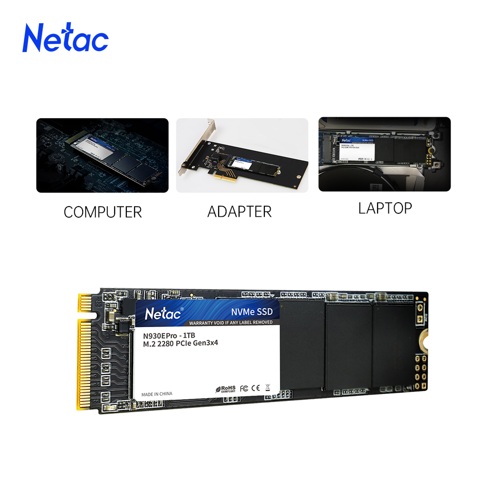 Netac SSD nmve M2 128GB 256GB 512GB 1TB SSD Drive M.2 2280 PCIe Internal Solid State Hard Disk for laptop