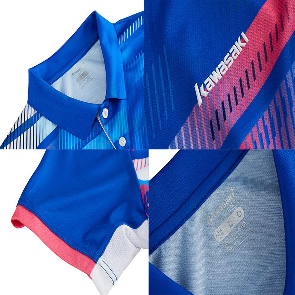 Kawasaki merke herre t-skjorter korte ermer hurtigtørkende 100%  polyester tennis t-skjorte sportsklær st -r1201