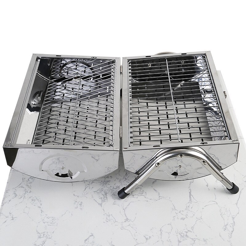 Stainless steel grill portable folding outdoor simple grill BBQ grill outdoor stainless steel grill