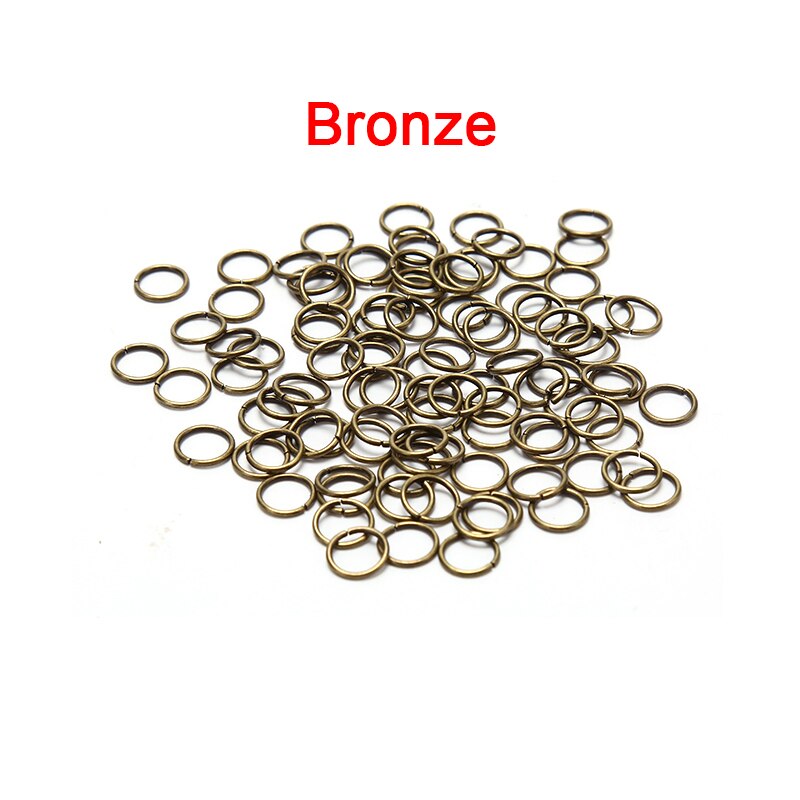 100 sztuk Jump pierścienie dzielone pierścienie 4mm/5mm/6mm/7mm/8mm dla ozdobna biżuteria otwarcie pierścień połączenia: bronze / 0.9x7mm