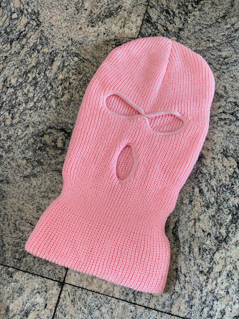 Ski Mask Knitted Face Cover Winter Balaclava Full Face Mask for Winter Outdoor Sports CS Winter Three 3 Hole Balaclava Knit Ha: Pink