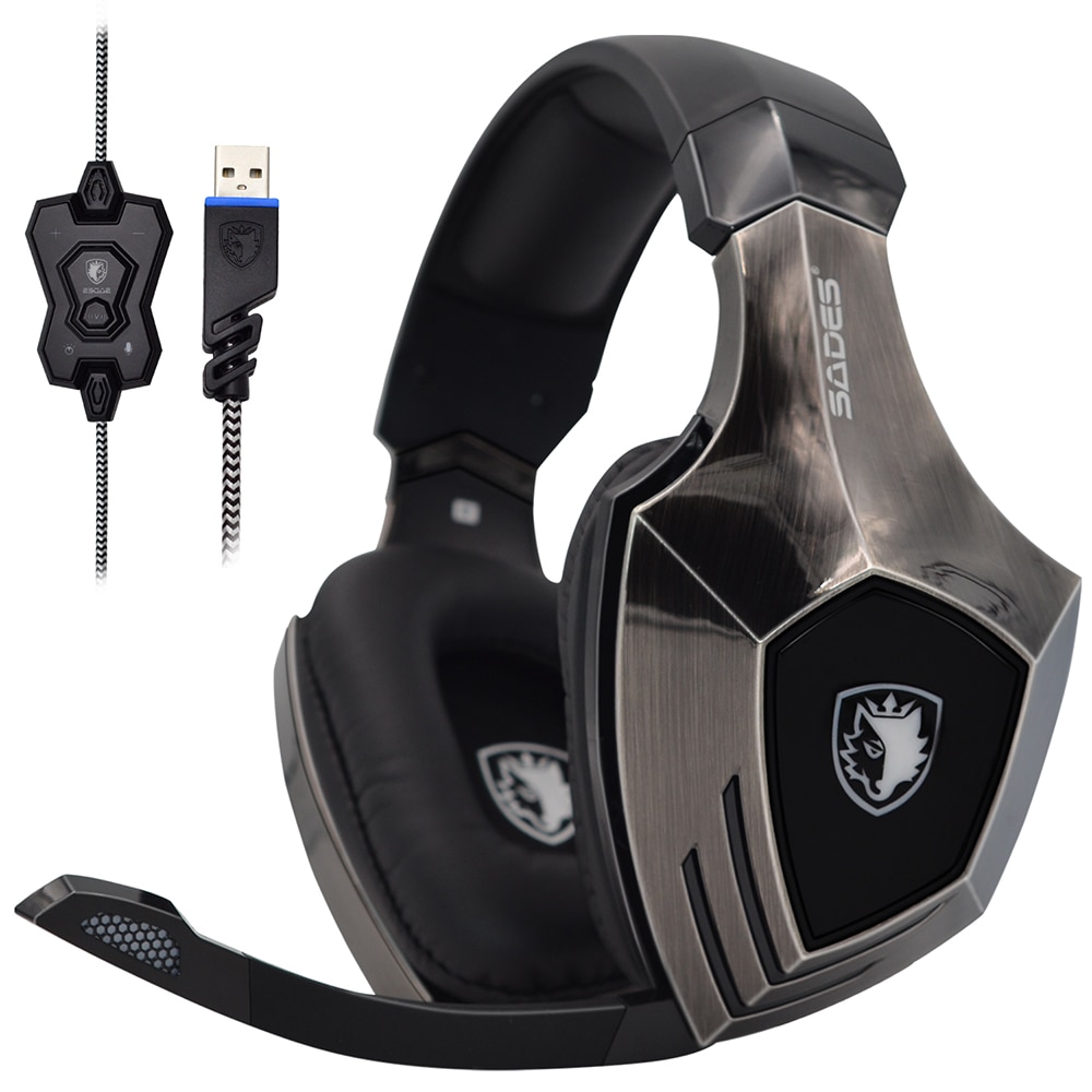 Sades A60 Internet Cafe Gaming Hoofdtelefoon Wired Virtual 7.1 Surround Stereo Deep Bass Game Headset Met Microfoon