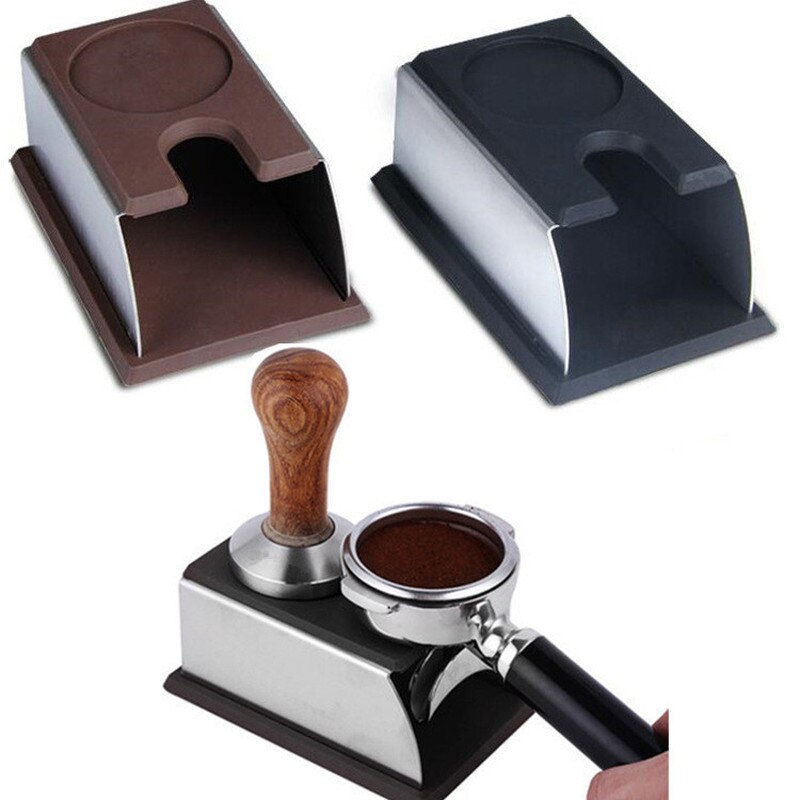 Koffie Temper Stand, Stevige Rvs Aanstampen Stand Voor Koffie Machine En Koffie Sabotage Opslag Base Met Siliconen Mat