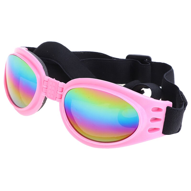 6Colors Foldable Pet Dog Glasses Small and Medium Dog pet glasses Pet Eyewear Waterproof Dog Protection Goggles UV Sunglasses: Pink