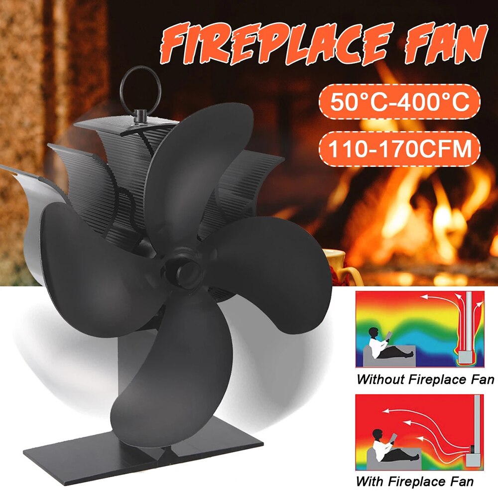 Chimenea placa encimera madera 4 hojas estufa de calor con ventilador eficiente calor silencioso