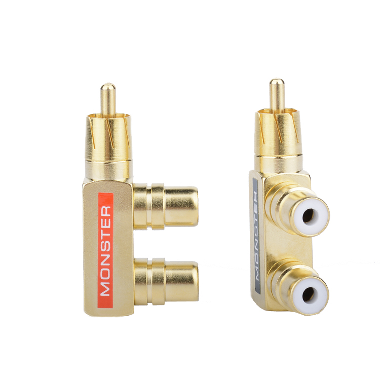 -Hifi Koper 1 Rca Mannelijk Naar 2 Rca Vrouwelijke Av Audio Video Adapter Plug Splitter Converter Connector