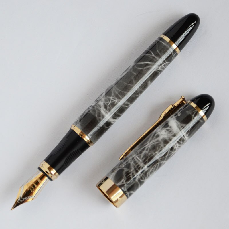 Reservoarpenna 0.7mm bred spets 18 kgp jinhao  x450a lyxgrå marmorerad kontor blå brun silvergrön 5 färger selektiv bäst