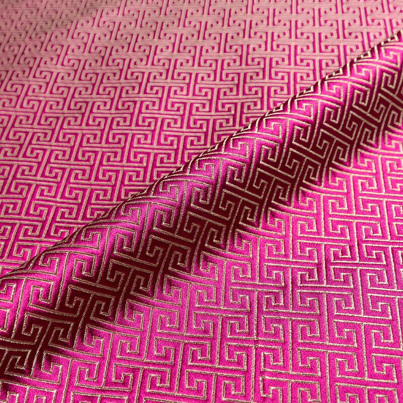 Kinesisk stil brokade jacquard satin stof materiale til syning cheongsam kimono og tasker til gør-det-selv: Meihongjin