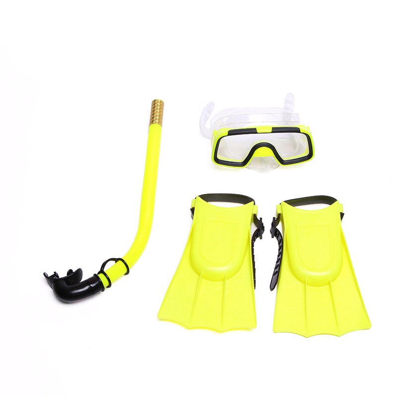 Barn silikon snorkel mask simglasögon dykning undervattens scuba masker snorkel dyk fenor set barn 3 st dykutrustning