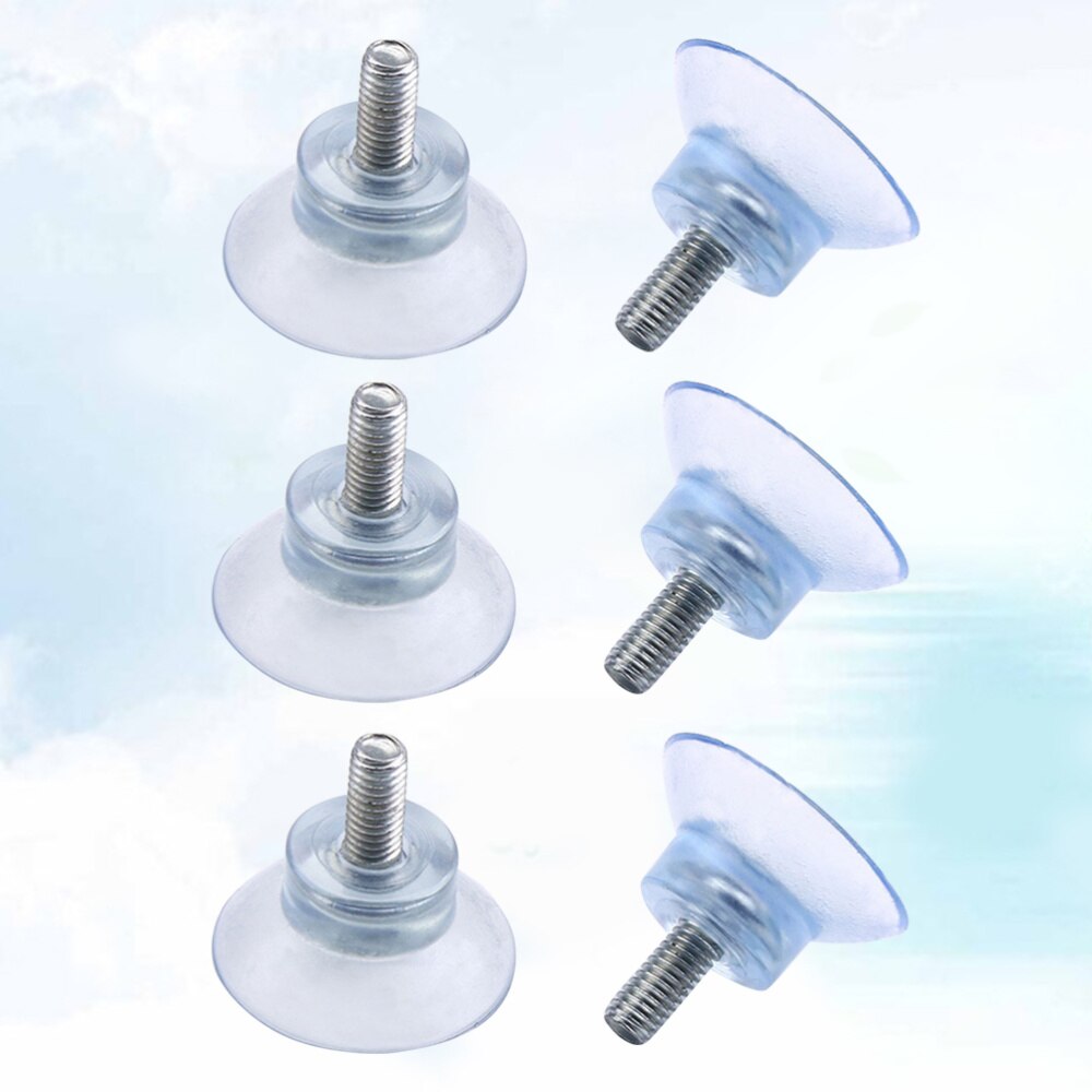 6 stk møbel skrivebord glass pvc gjennomsiktig anti-kollisjon sugekopper sugehengeputer med skruer for glassbord  (6 x 13)