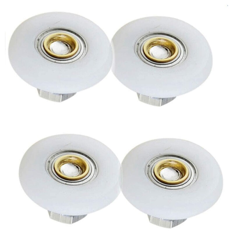 4 Uds. Ruedas para la puerta de la ducha, repuesto de 7/8 pulgadas, poleas para puerta corredera de vidrio, 23mm