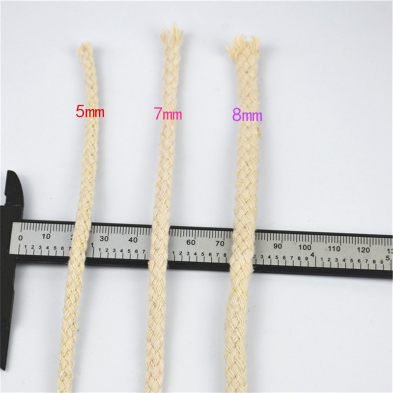 8mm Natural 100% Fios de Algodão Trançado Corda de Cânhamo para Embalagem Do Presente DIY Handmde Craft Costura Decorativa Bouquet Home Decor Fio
