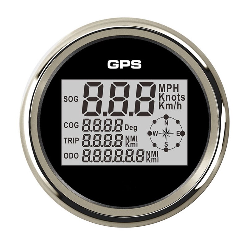 8 värin taustavalo digitaalinen gps -nopeusmittarin matkamittari 0-999 solmua km/h mph 12v/24v veneauton moottoripyörän nopeusmittarille: Bs