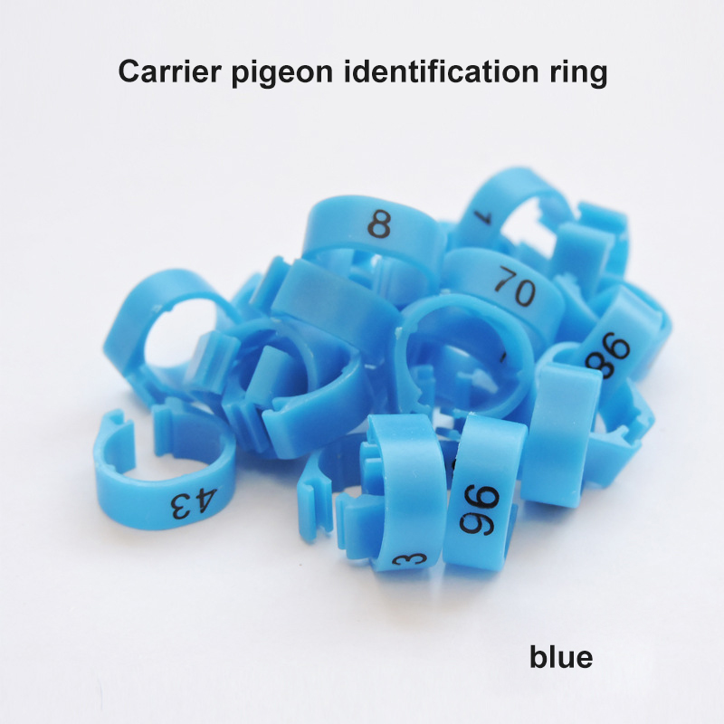 100Pcs Duif Been Met Gevogelte Duif Vogel Papegaai Clamp Ring Met Voet Ring Vogel Markering Ring Huisdier Vogel Benodigdheden vogel Accessoires: blue