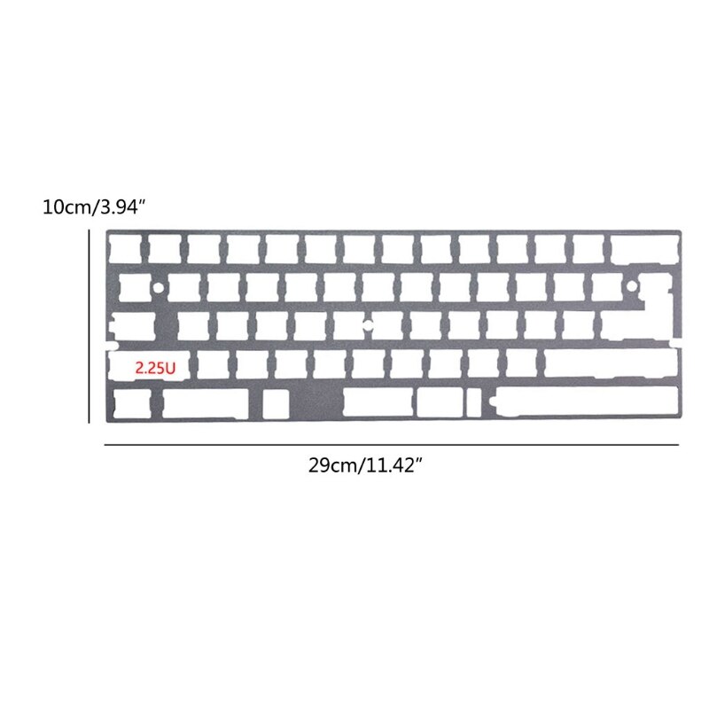 2.25U Left Shift Aluminum Alloy Plate 60% DZ60 Plate for DIY Mechanical Keyboard Stainless Steel Plate GH60