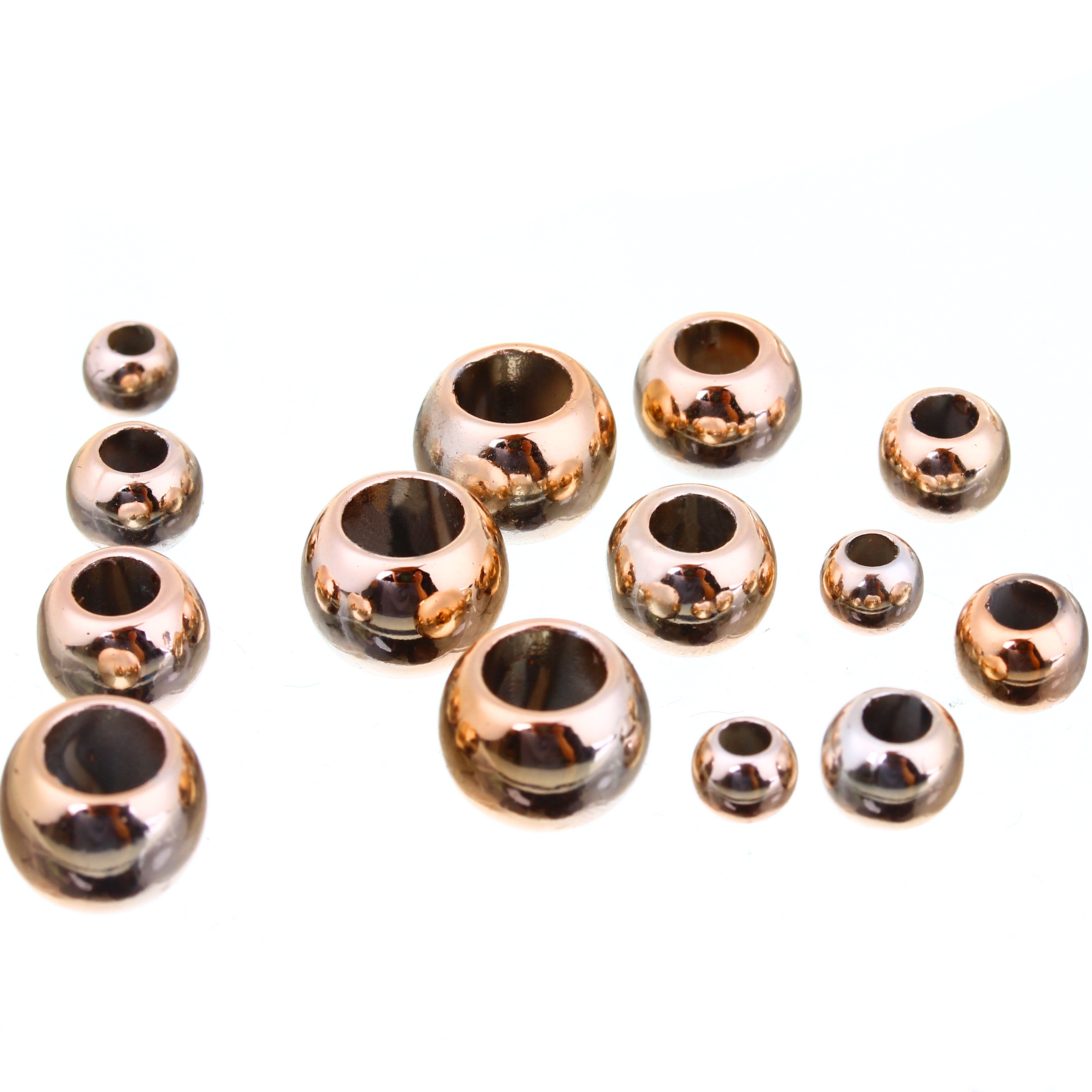 100pcs Dia 4 6 8 10 12mm CCB Round Big Hole Bead Gold Spacer Beads Leather Cords Bracelet Necklace For DIY Jewelry Making