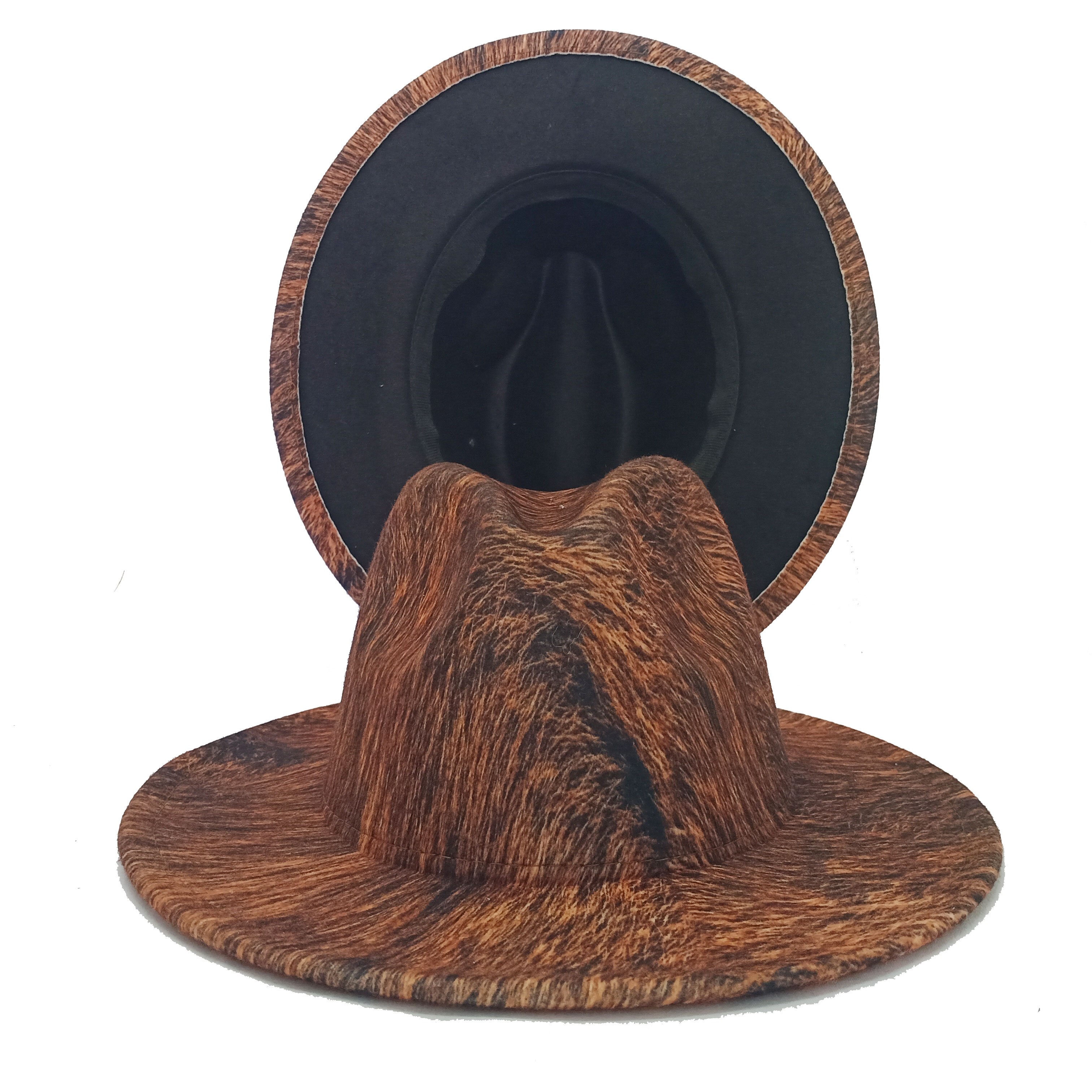 Sombreros Fedora de grano de leopardo para hombre y mujer, gorro de Jazz estilo Retro Panamá, sombrero de vaquero de ala ancha, Unisex