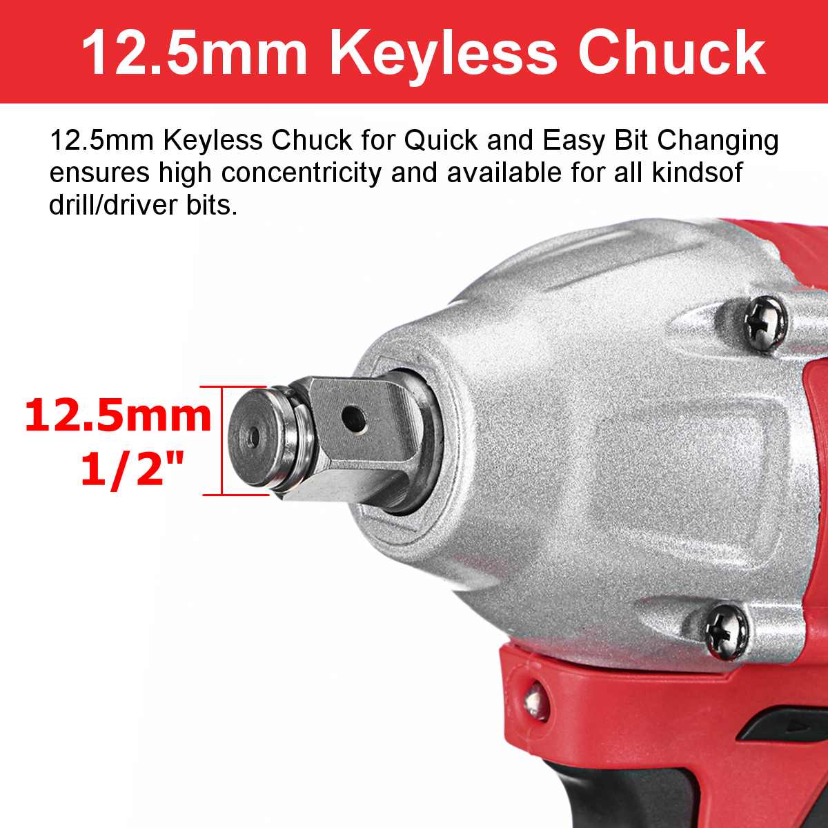 18V Electric Brushless Impact Wrench Rechargeable 1/2 Socket Wrench Power Tool Cordless Without Battery (optional accessories)