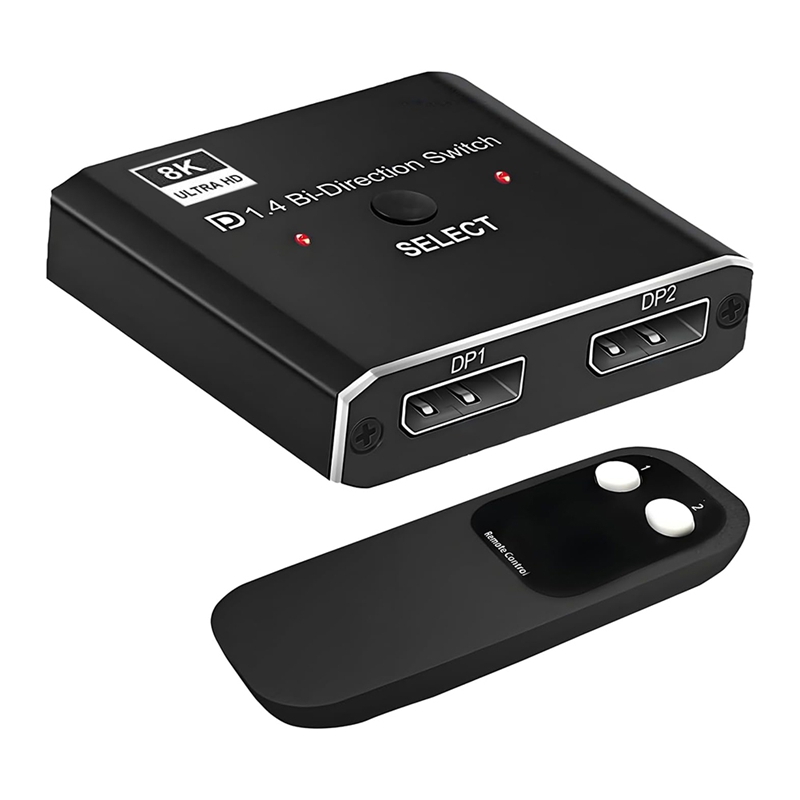 A19f-8k displayport-svitsj 2 i 1 ut / 1 i 2 ut displayport dp-svitsj støtter 8k 30hz 4k 120hz til pc-skjerm, bærbar pc osv.: misligholde tittel