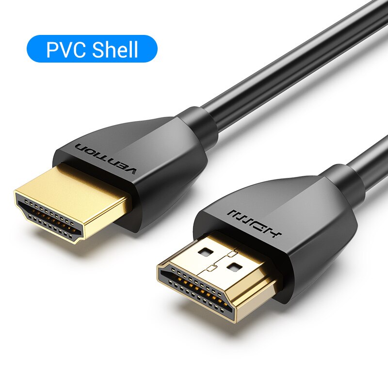 Vention Slim-Cable HDMI 2,0 para Xbox, PS3/4, PC, Monitor, Nintendo Switch, proyector, HDTV, 4K/60HZ: PVC Shell / 3 m