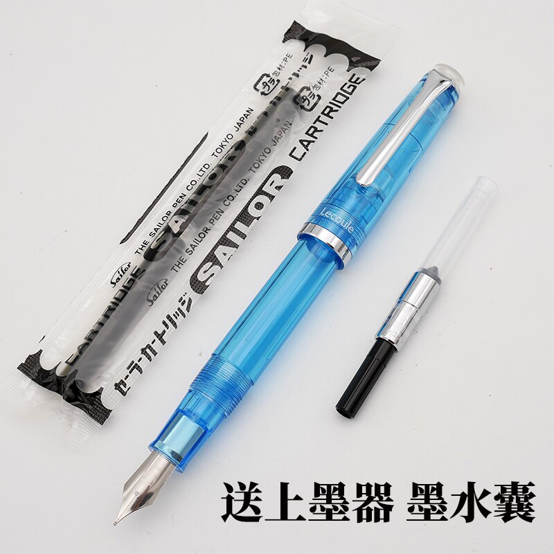 Original SAILOR Fountain Pen LECOULE Stainless Steel Nib Green Blue Transparent Pen 11-8034: blue