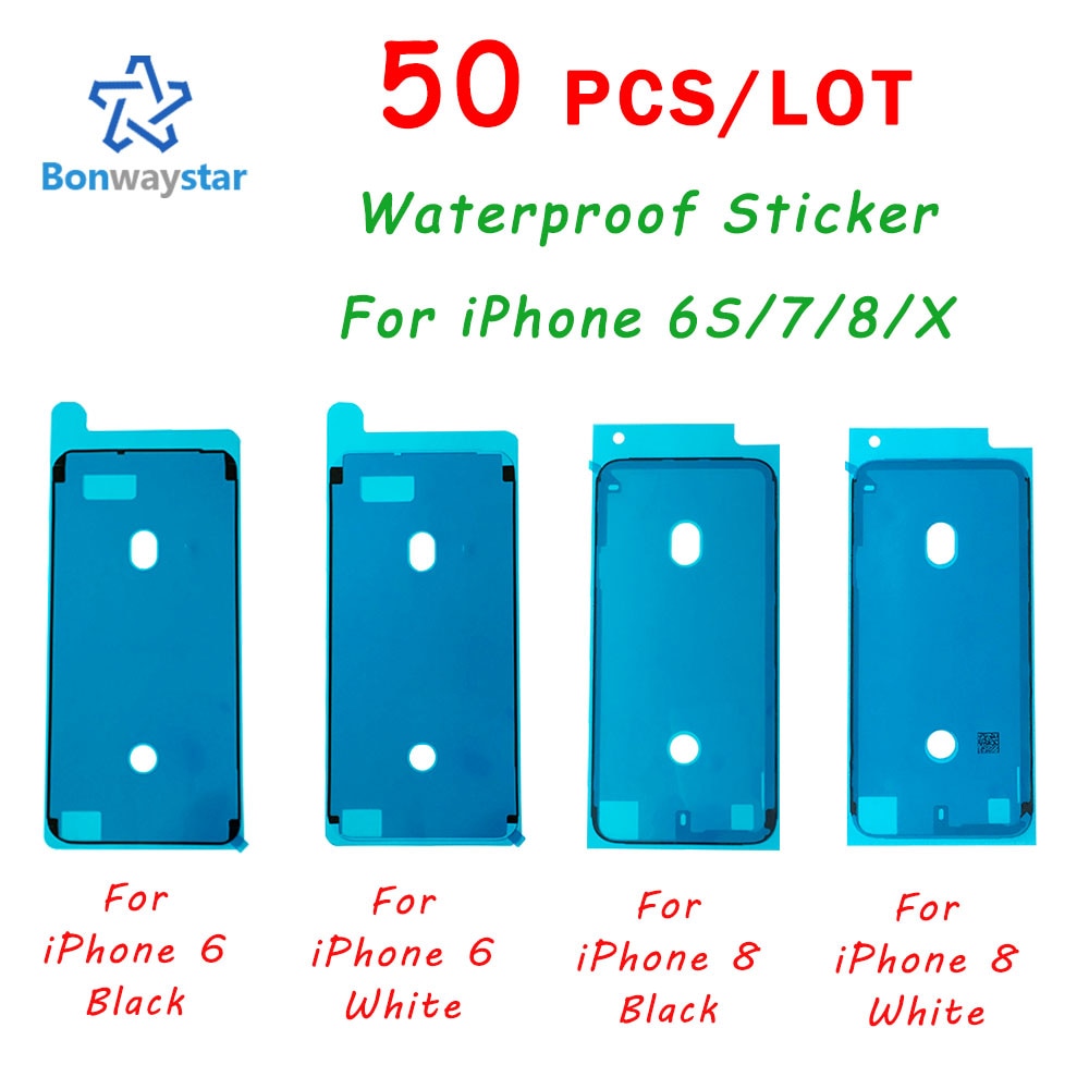 50pcs / Lot Waterproof Adhesive for iPhone 6S 6SP 7 7P 8 8P Plus X XS Max XSM XR LCD Screen Frame 3M Water Proof Sticker