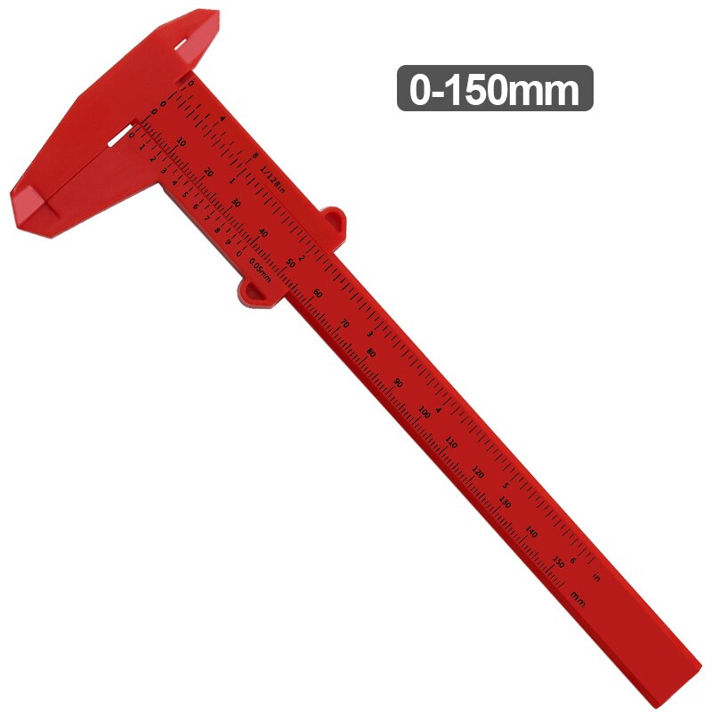 0-150MM double scale plastic vernier caliper ruler student measuring gauge measuring caliper: red