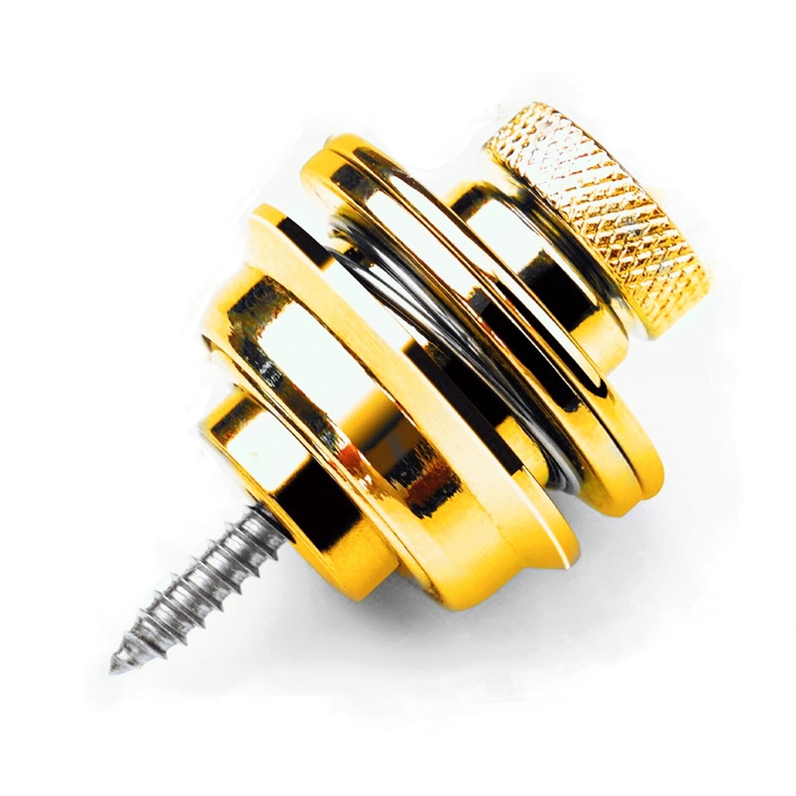 Blocco tracolla per chitarra 1 pezzo Straplock di sicurezza con pulsante in metallo resistente per chitarra acustica elettrica basso ukulele: Oro