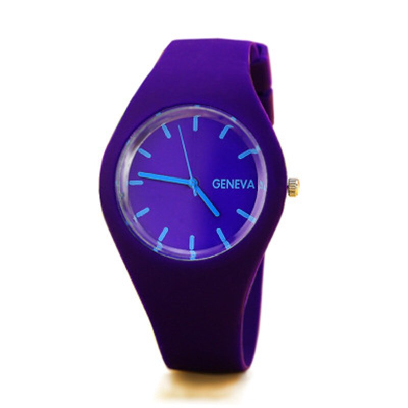 Relógio de pulso de quartzo de silicone do falso das senhoras da marca famosa da cor dos doces relógio de pulso feminino do vintage relógio de pulso relojes mu: purple