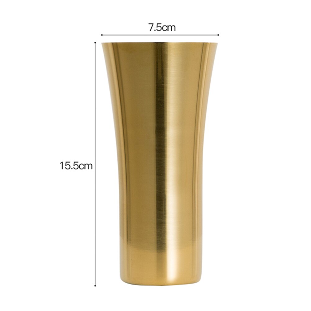 Nordic Style Copper-plated Golden Vase Stainless Steel Decorative Water Cup Flower Holder Vase Home Restaurant Decor