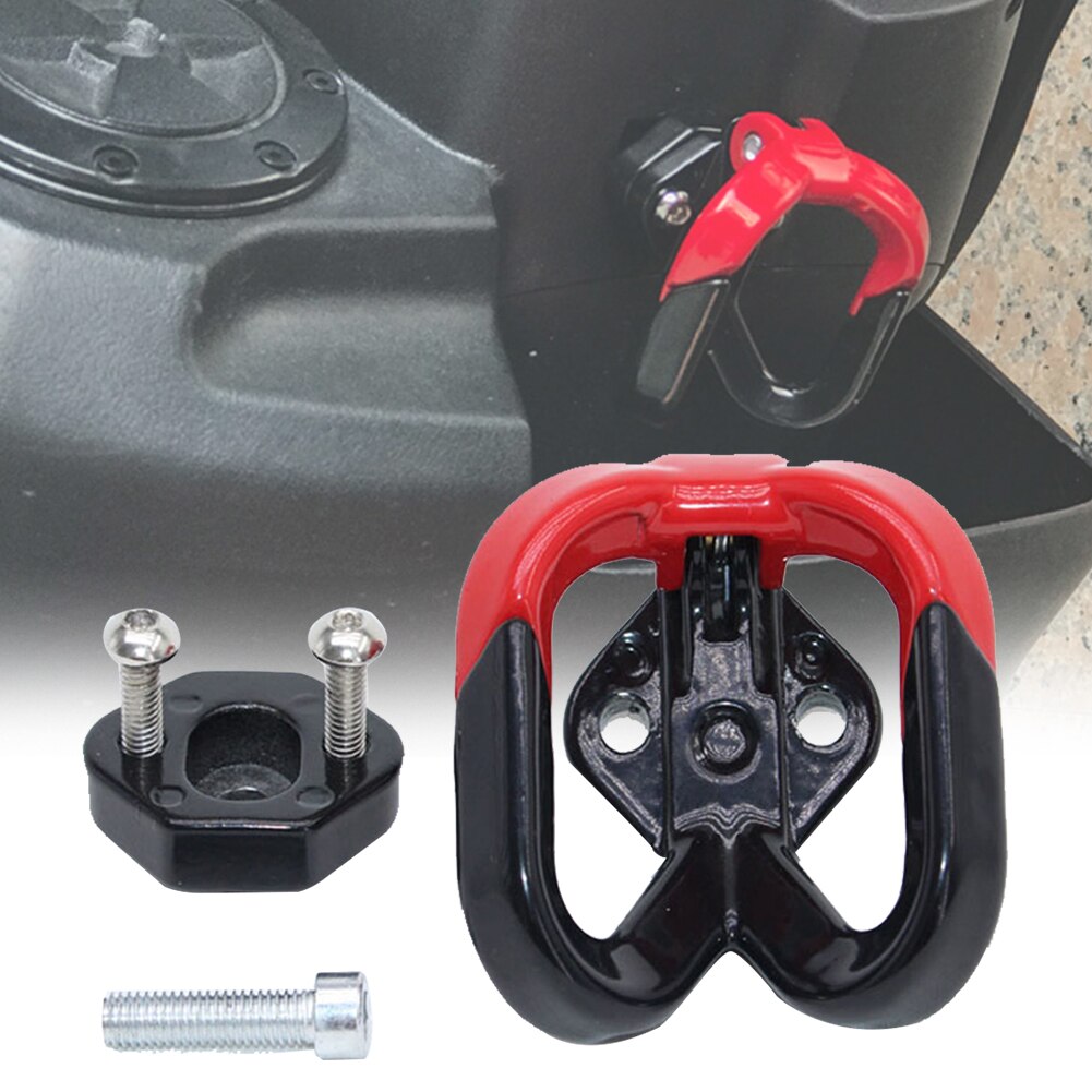 Front Anti-rust Bottle Holder Multifunction Key Hook Universal Motorcycle Double Claw Luggage Helmet Accessories Bag Fruit: Red