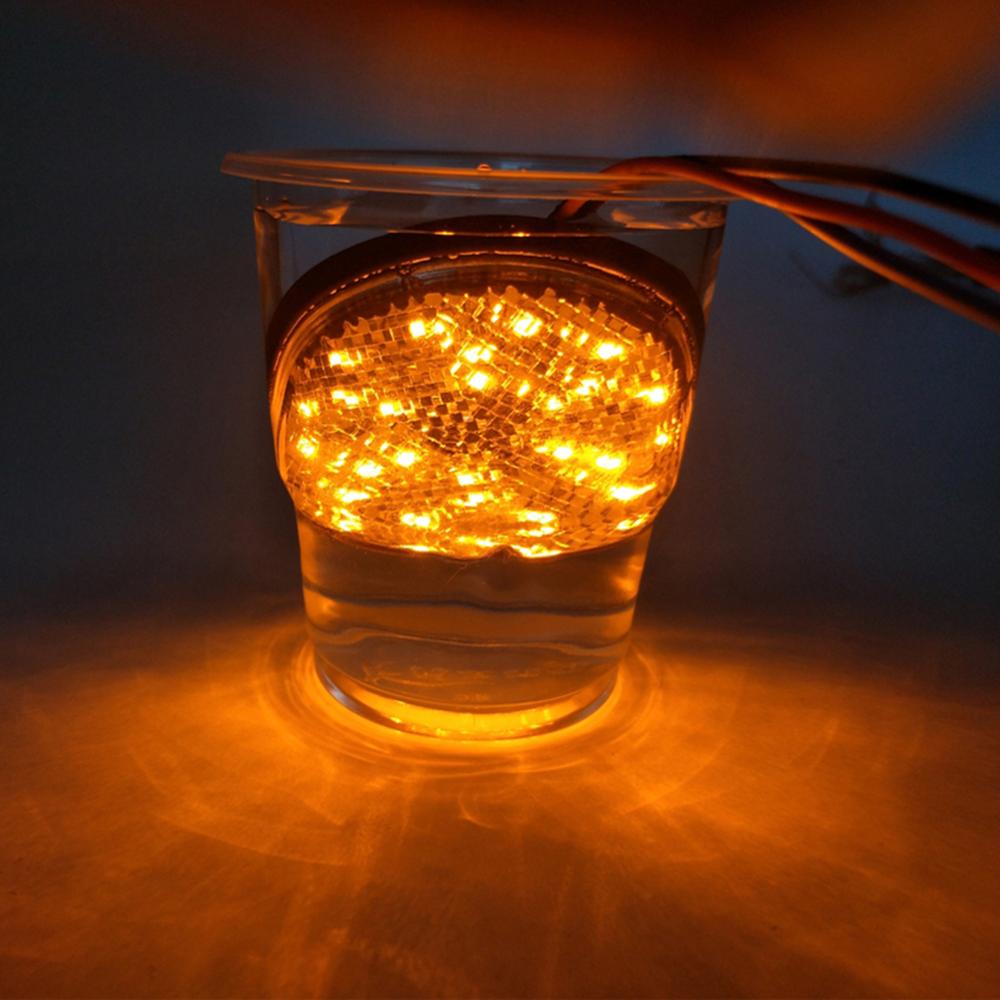1pc 12v lastbil släpvagn bakre bak bil varningslampa broms stopp markeringslampa indikator 24 led rund reflektor dubbel färg