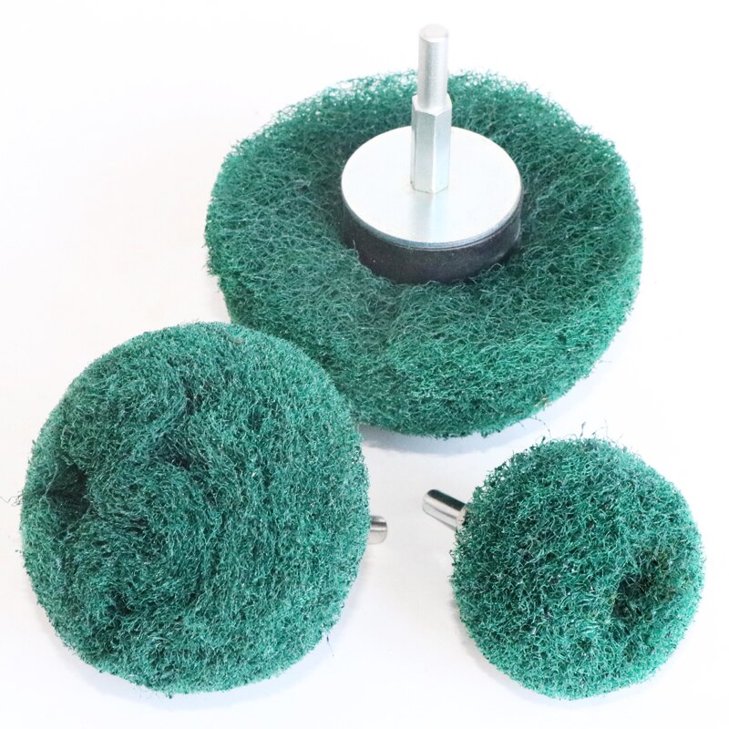 1pc skuresvamp slibning slibehoved nylonfiber polering slibende slibeskive til bor 1/4 &quot; skaft 6mm 2/3/4 tommer 180# 320#