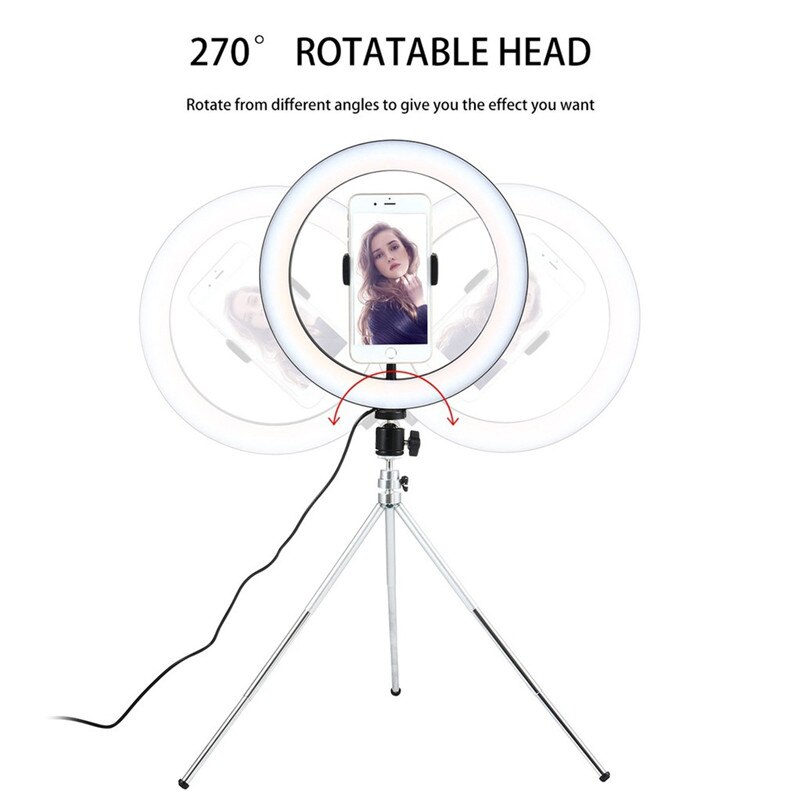 10IN Led Selfie Ring Licht Studio Fotografie Foto Ring Vullen Licht Met Statief Voor Smartphone Make Video