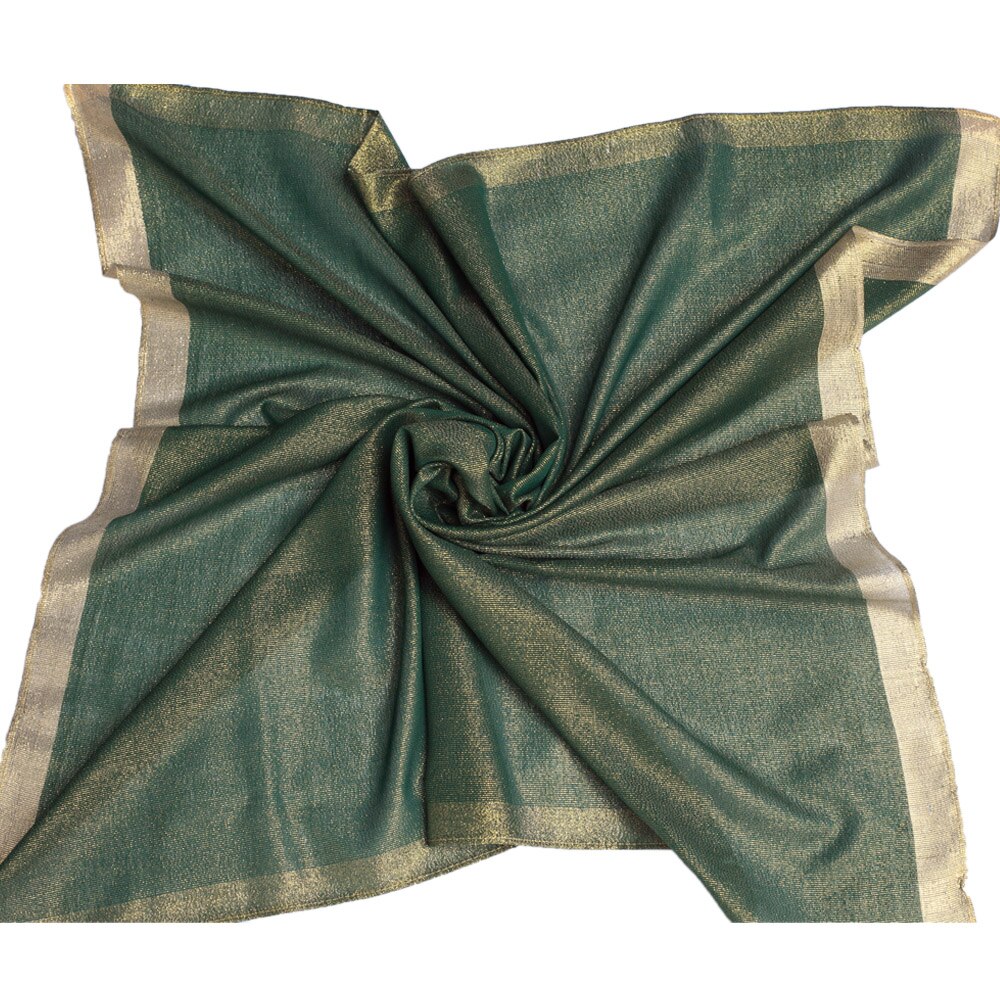 Moslim hoofddoek effen gouden lurex vierkante sjaal islamitische hoofdbedekking voor vrouwen dame hijab zacht 90 x 90 cm