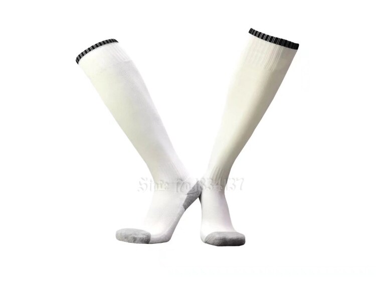 Calcetines de fútbol para hombre y mujer, medias deportivas baratas, transpirables hasta la rodilla, de algodón, para correr, blanco y rojo: Whiteblack