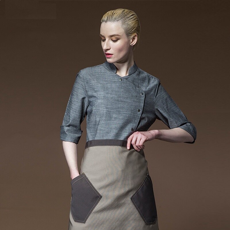 Restaurant Hotel Kicthcen Man Woman Long-sleeve Chef Jacket Summer chaquetas de co Broadcloth Chef Uniforms,83