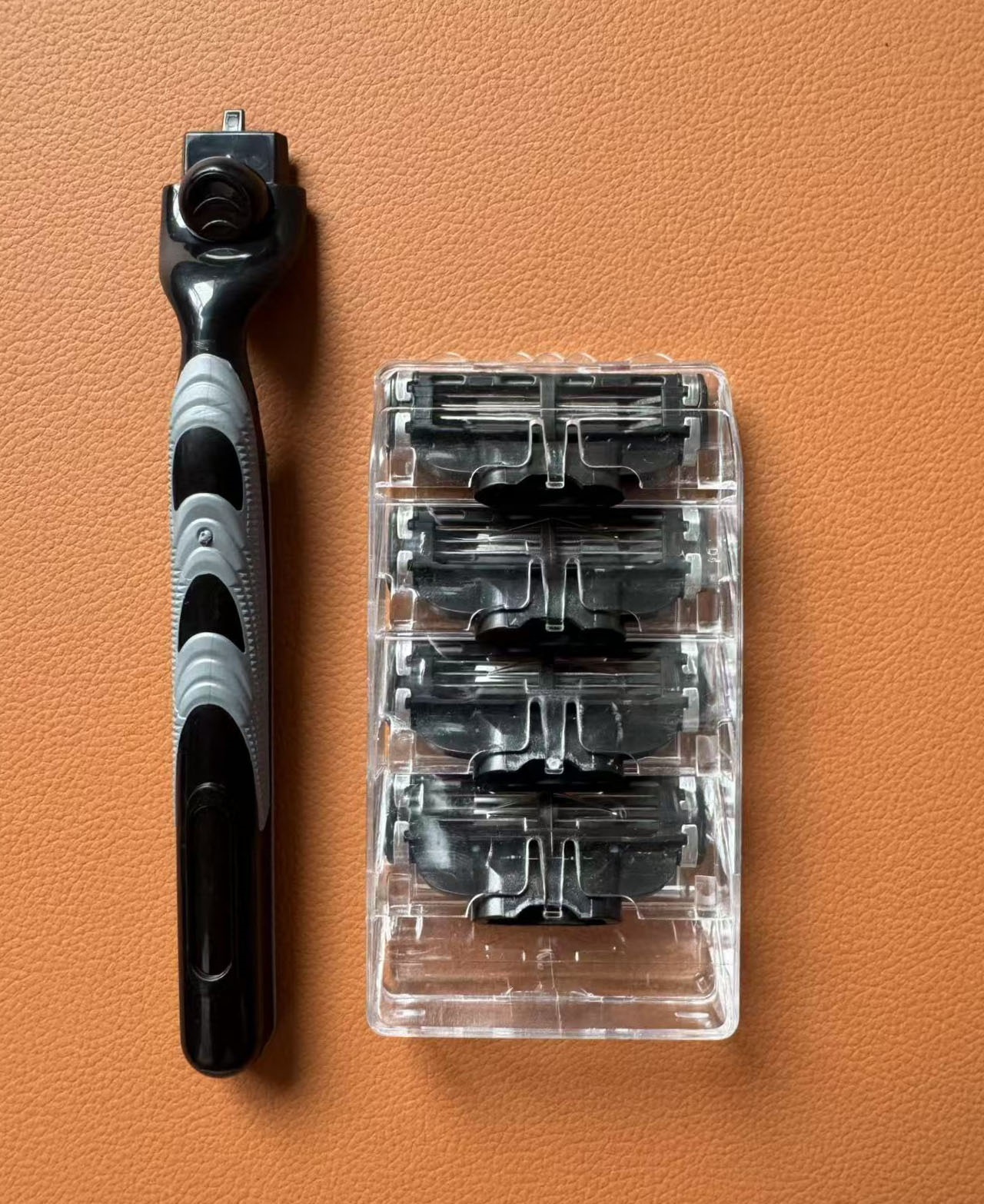 Rasieren Rasierklingen rasierer Manuelle Rasierer Sicherheit Gerade Rasierklinge Halter Manuelle Rasierer Kopf Set Ersetzen kopf mach 3: Silber