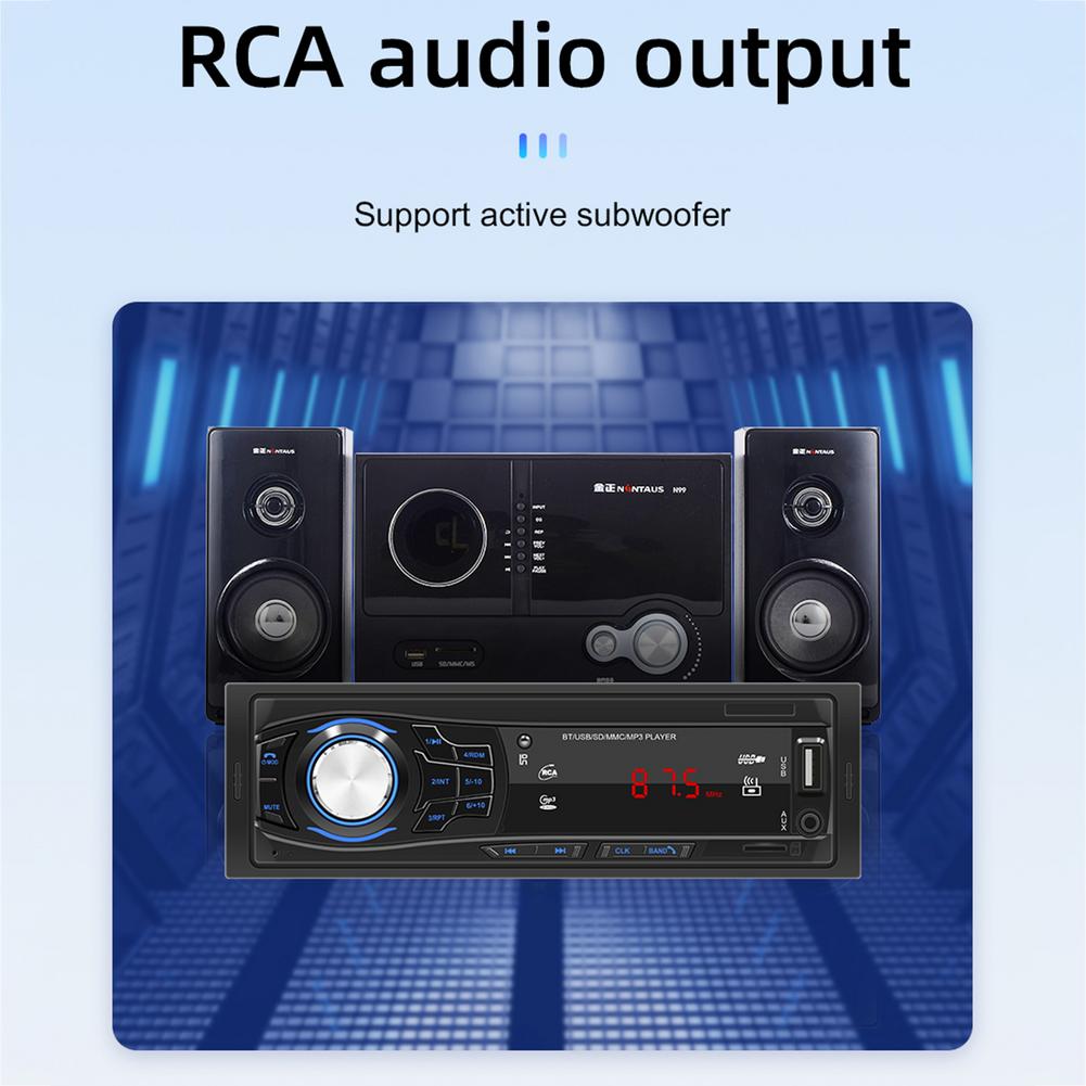 12V 1 Din Autoradio Speler Bt Stuurwiel Afstandsbediening Stereo Fm MP3 Usb Sd Aux-ingang Audio multimedia Autoradio Speler